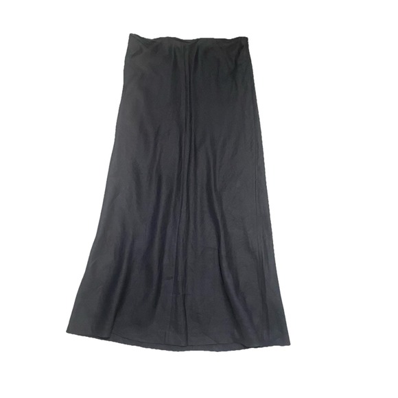 BR Banana Republic 100% Linen Black Maxi Skirt Size L Summer Evening Bohemian - Picture 2 of 14